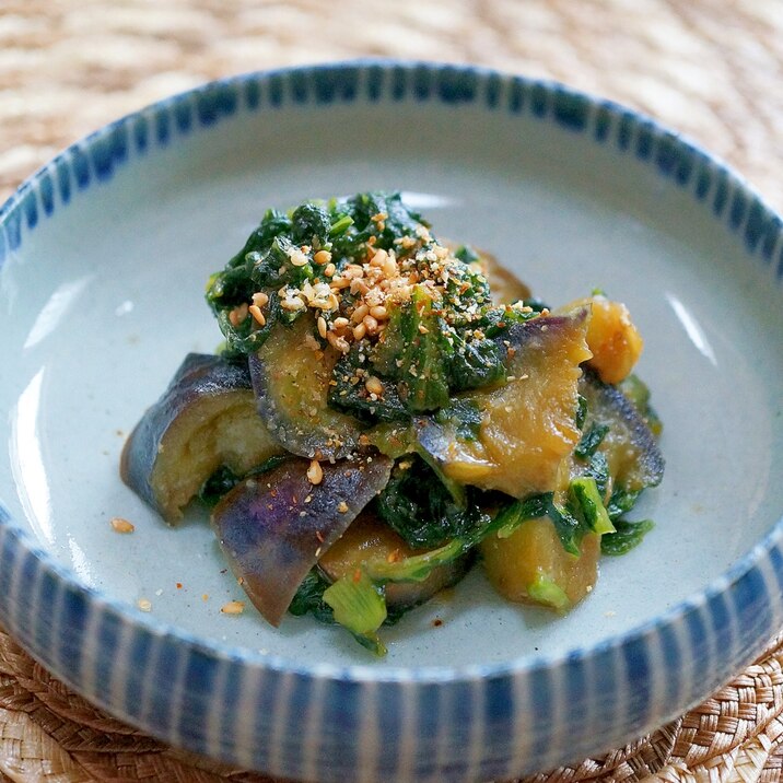 若ごぼうの葉と茄子の味噌炒め